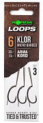 Поводок готовый KORDA Loop Rigs Klor с крючком и волосом №4, 30lb, 3шт.