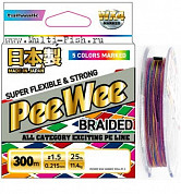 Шнур плетеный PE Power Eye PeeWee WX4 MARKED 300м, 0,128мм, #0.6