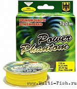 Шнур плетеный Power Phantom 4x 120м желтый, 0,33мм, #4, 38,25кг