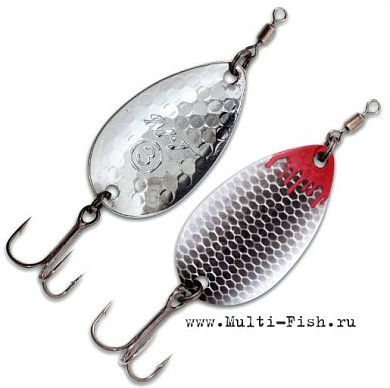 Блесна колеблющаяся Quantum Magic Trout Boody Big Blade с тройником 2,6гр., 3,5см, чёрная\белая