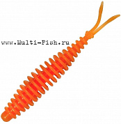 Мягкая приманка Quantum Magic Trout T-worm V-tail неон оранжевый с запахом чеснока 1,5гр 6,5см 6 шт