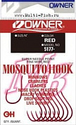 Крючки спиннинговые OWNER 5177 Mosquito Hook red №4 10шт.