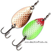 Блесна колеблющаяся Quantum Magic Trout Boody Big Blade с тройником 2,6гр., 3,5см, серебро\зелёная