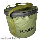 Ведро ПВХ KAIDA с крышкой на молнии, круглое, 20л
