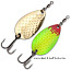 Блесна колеблющаяся Quantum Magic Trout Boody Big Blade с тройником 2,6гр., 3,5см, жёлтая\зелёная