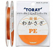 Шнур плетеный PE TORAY GinRin Wakasagi PE 30м, 0,074мм, #0.2, 2.1кг Orange
