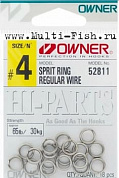 Кольца заводные OWNER Split Ring Regular nickel №4, 24,4кг, 18шт.