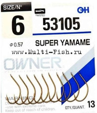 Крючки OWNER 53105 Super Yamame brown №7, 13шт.