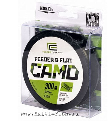 Леска монофильная Feeder Concept FEEDER & FLAT Camo 300м, 0,22мм, 4,5кг