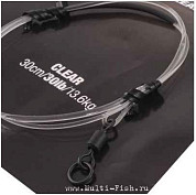 Поводковый материал KORDA Dark Matter Ring Swivel Clear 30см, 13,6кг, 30lb