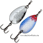 Блесна колеблющаяся Quantum Magic Trout Boody Big Blade с тройником 2,6гр., 3,5см, серебро\голубая