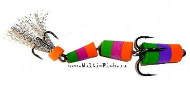 Приманка джиговая ФЛАЖОК 15 оранж./фиол./зел.