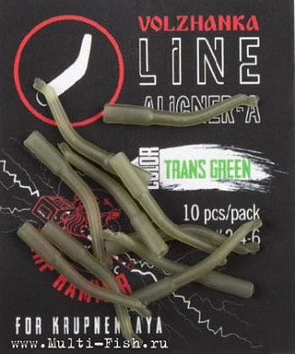 Лентяйка для крючков больших размеров 2-4-6 "Volzhanka Line Aligner-A " цвет Trasn Green (10шт/уп)