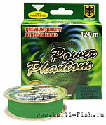 Шнур плетеный Power Phantom 4x 120м зеленый, 0,33мм, #4, 38,25кг