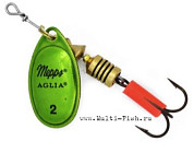 Блесна вращающаяся MEPPS Aglia Platium №2, 4,5гр., цвет OR/green