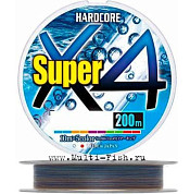 Плетеный шнур Duel PE Hardcore Super X4 200м 5Color #1,2 (0,19мм) 9кг