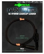 Монтаж готовый KORDA Dark Matter Leader QC Hybrid Clip Weed Green тест 40lb, длина 100см