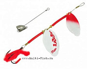 Блесна вращающаяся MEPPS Tandem Brochet №3, 27гр., цвет AG/red-white блистер