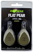 Грузило KORDA Flat Pear Swivel Blister Gravel 4,0oz, 112гр.