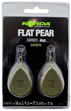 Грузило KORDA Flat Pear Swivel Blister Gravel 4,0oz, 112гр.