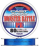 Плетеная леска SUNLINE SWS Cast Away Monster Battle PE 300м, 0,405мм, 37кг, #6.0, 90lb