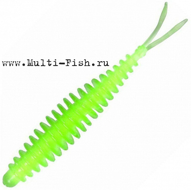 Мягкая приманка Quantum Magic Trout T-worm V-tail неон зелёный с запахом чеснока 1,5гр 6,5см 6 шт