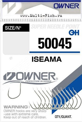 Крючки OWNER 50045 Iseama nickel №2/0, 9шт.