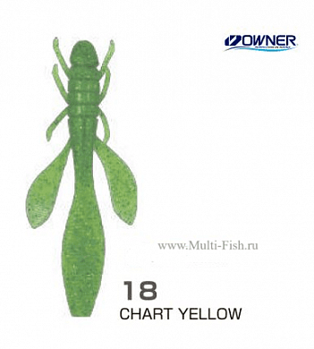 Мягкая приманка OWNER Yuki Bug YB-110 4,3" #18 Chart Yellow 11см, 7шт.