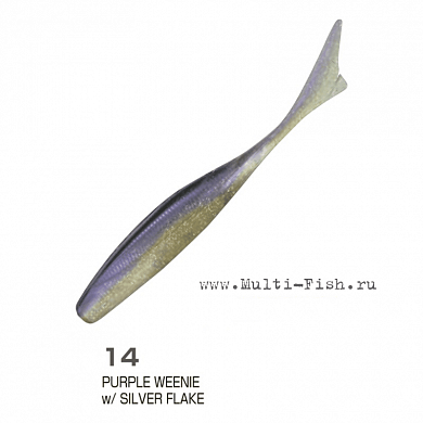Слаг OWNER JR Minnow JRM-88 3,5" #14 Purple Weenie w/Silver Flake 8,8см, 8шт.