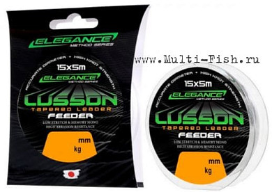 Лидер ELEGANCE METHOD Lusson Tapered Leader 15X5м, 0,19мм-0,28мм, 2-4,7кг