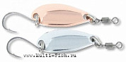 Блесна колеблющаяся Quantum Magic Trout Gambler с одинарным крючком 4,5гр., 40мм, 2шт. медь+серебро