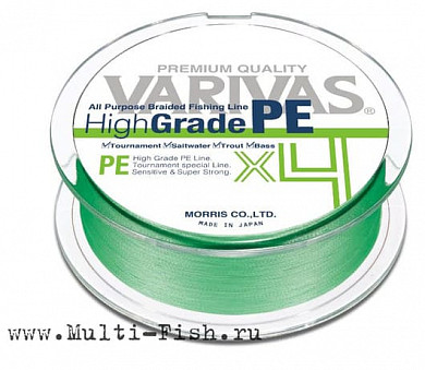 Шнур плетеный VARIVAS High Grade PEх4 150м, 0,235мм, #2, 13,6кг, 30lb green
