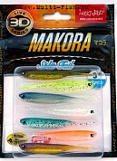 Виброхвосты Lucky John 3D Series MAKORA SPLIT TAIL 2.5in (07,00)/MIX1 7шт.