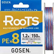 Шнур плетеный PE GOSEN ROOTS PEx8 5colors 150м, 0,205мм, 14кг, 30LB