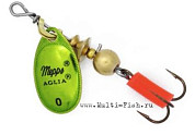 Блесна вращающаяся MEPPS Aglia Platium №0, 1,5гр., цвет OR/green