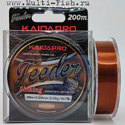 Фидерная леска KAIDA FEEDER SINKING, тонущая, коричневая 200м, 0,261мм, разрывная нагрузка 6,01кг