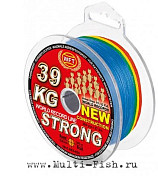 Леска плетеная WFT KG STRONG EXACT ELECTRA 700 Multicolor 360м, 0,25мм, 39кг