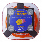 Штекерная резина MIDDY Hi-Viz Shock Core 4-8 Hollow Orange Ф-1,3мм /  3,0мт