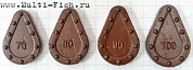 Грузило FLAGMAN ВР Капля плоское с грунтозацепом скользящее brown 100гр.