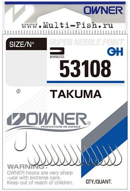 Крючки OWNER 53108 Takuma nickel №12, 16шт.