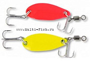 Блесна колеблющаяся Quantum Magic Trout Gambler с тройником 4,5гр., 40мм, 2шт. жёлтый+розовый