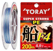 Шнур плетеный PE TORAY SUPER STRONG PE F4 200м, 0,265мм, 13кг