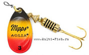 Блесна вращающаяся MEPPS Aglia Furia №3, 6,5р., цвет чёрный/жёлтый/красный