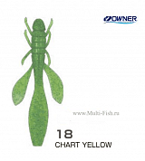 Мягкая приманка OWNER Yuki Bug YB-85 3,3" #18 Chart Yellow 8,5см, 8шт.
