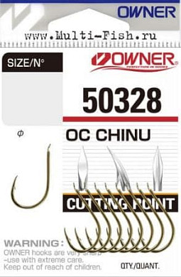 Крючки OWNER 50328 Cut Chinu gold №3/0, 6шт.