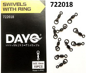 Вертлюг DAYO с запаяным кольцом Swivel with Ring, 18мм, 10шт