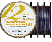 Шнур плетеный PE DAIWA MEGASENSOR 12EX +SI 5Colors 12BRAID 100м, 0,185мм, 12,2кг, мин. 300м