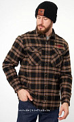 Рубашка Alaskan с меховым подкладом, коричневая клетка, размер XXL