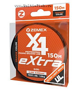 Плетеный шнур ZEMEX EXTRA X4 150м, 0.074мм, 1кг, #0.2PE, orange