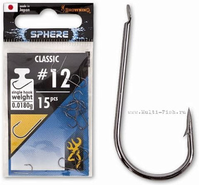 Крючки Browning SPHERE Classic чёрный никель №13, 15шт., 0,16гр.